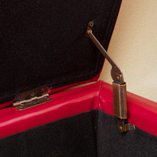 York Red Leather Storage Ottoman Bench