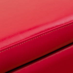 York Red Leather Storage Ottoman Bench