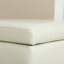 York Cream Leather Storage Ottoman Bench