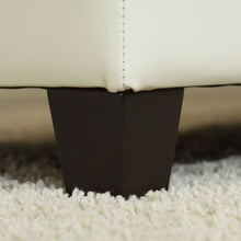 York Cream Leather Storage Ottoman Bench