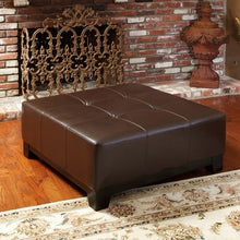 Darlington Chocolate Brown Leather Cocktail Ottoman