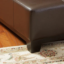 Darlington Chocolate Brown Leather Cocktail Ottoman