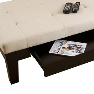 Chatham Ivory Linen Storage Cocktail Ottoman