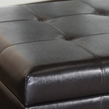 Ruston Black Leather Storage Ottoman