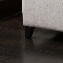 Brighton Off-White Linen Storage Ottoman Bench