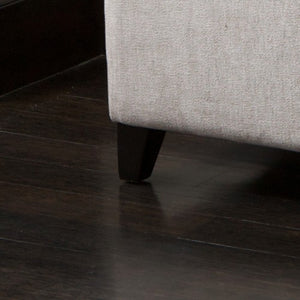 Brighton Off-White Linen Storage Ottoman Bench