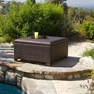 Fedor Wicker Brown Indoor/Outdoor Storage Ottoman