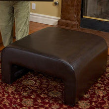 Wilson Brown Leather Tray Ottoman Coffee Table