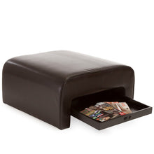 Wilson Brown Leather Tray Ottoman Coffee Table