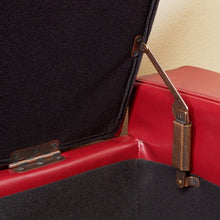 Guernsey Red Leather Storage Ottoman Bench