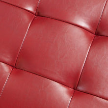 Guernsey Red Leather Storage Ottoman Bench
