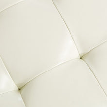 Guernsey Cream Leather Storage Ottoman Bench