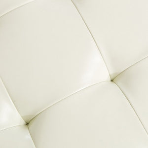 Guernsey Cream Leather Storage Ottoman Bench