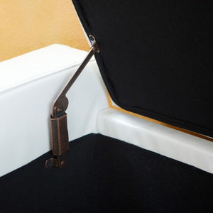 Guernsey Cream Leather Storage Ottoman Bench