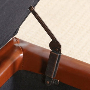 York Saddle Brown Leather Storage Ottoman Bench