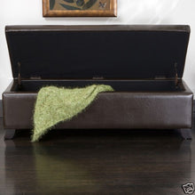 Cambridge Brown Leather Storage Ottoman Bench