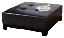 Darlington Espresso Brown Leather Cocktail Ottoman