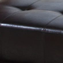 Darlington Espresso Brown Leather Cocktail Ottoman