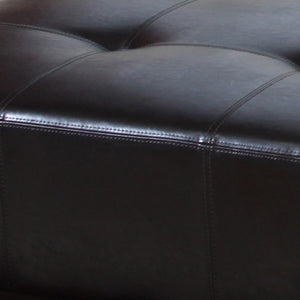Darlington Espresso Brown Leather Cocktail Ottoman