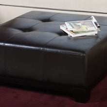 Darlington Espresso Brown Leather Cocktail Ottoman