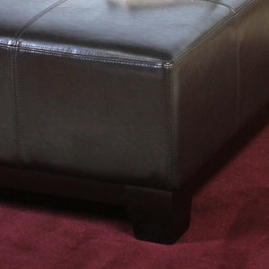 Darlington Espresso Brown Leather Cocktail Ottoman