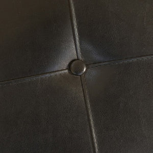 Forrester Brown Leather Square Storage Ottoman