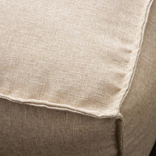 Luther Beige Fabric Cube Pouf