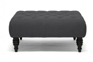 Keswick Dark Gray Linen Modern Tufted Ottoman