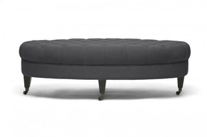 Brighton Dark Gray Linen Modern Tufted Ottoman