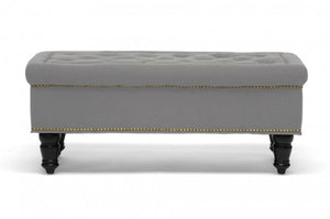 Whitby Beige Linen Modern Tufted Ottoman