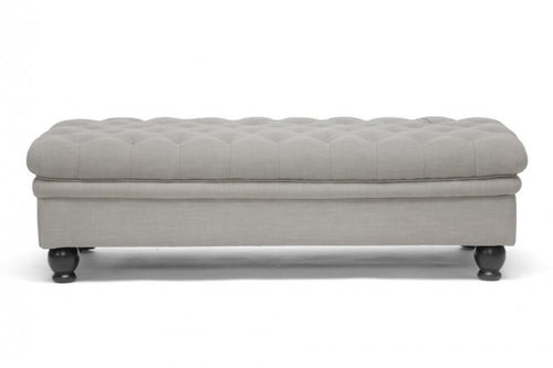 Guildford Beige Linen Modern Tufted Ottoman