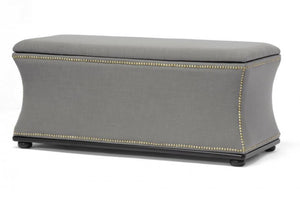 Liverpool Beige Modern Storage Bench Ottoman