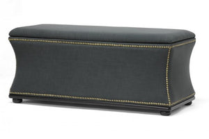 Liverpool Dark Gray Modern Storage Bench Ottoman