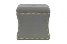 Sainsbury Beige Linen Modern Storage Ottoman