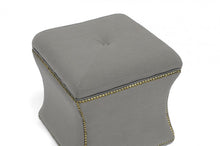 Sainsbury Beige Linen Modern Storage Ottoman