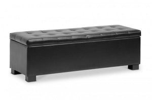 Roanoke Black Storage Ottoman Bench