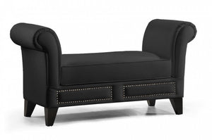 Marsha Black Modern Scroll Arm Bench