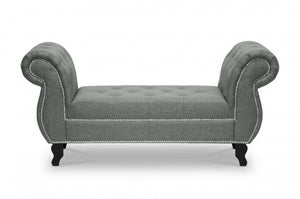 Norwich Gray Linen Bench