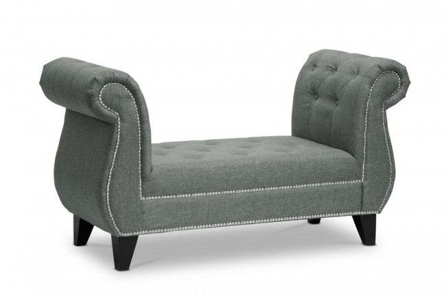 Antoinette Gray Linen Bench