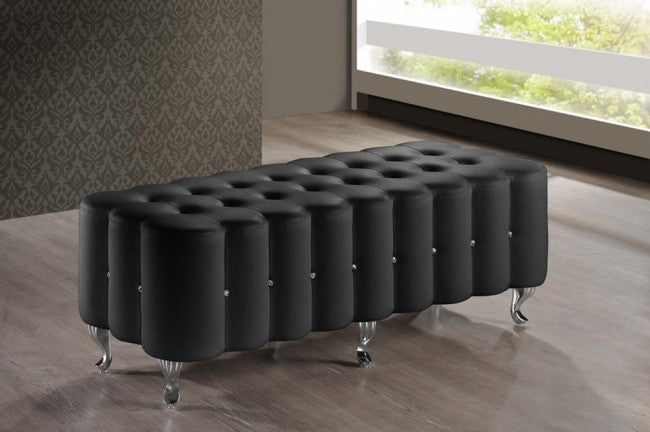 Constellations Black Modern Tufted Bench