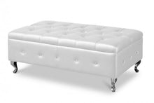 Berkem White Modern Tufted Bench