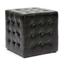 Faline Dark Brown Modern Cube Ottoman (Set of 2)