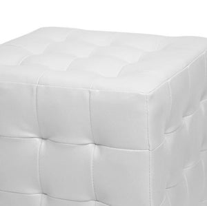 Faline White Modern Cube Ottoman (Set of 2)