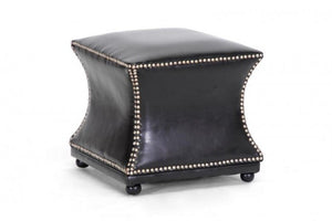 Elwin Dark Brown Modern Leather Ottoman