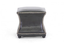 Elwin Dark Brown Modern Leather Ottoman