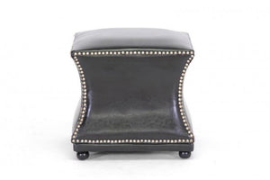 Elwin Dark Brown Modern Leather Ottoman