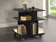 Warren Dark Brown Wheeled Modern Storage Shelf