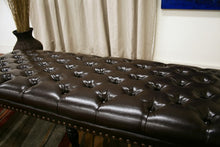 Faramond Dark Brown Bonded Leather Wheeled Bench