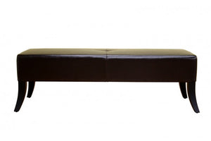 Karsten Dark Brown Leather Bench