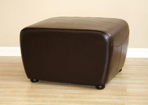 Oriane Dark Brown Leather Ottoman